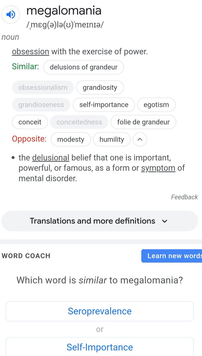 JaleshwarU's tweet image. Symptoms defined the identity!! Try it.
#Megalomaniac