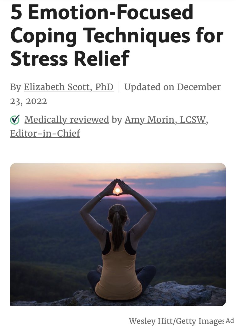 rob_titus's tweet photo. “the right #emotion -focused #coping strategies for your lifestyle &amp; personality can provide a vital tool for overall #stress relief &amp; can enable you to achieve greater physical &amp; #emotionalhealth .”

#emotionfocused #stressrelief 
Dr. @ElizabethScott @AmyMorinLCSW @verywellmind https://t.co/wdq80SfrxC