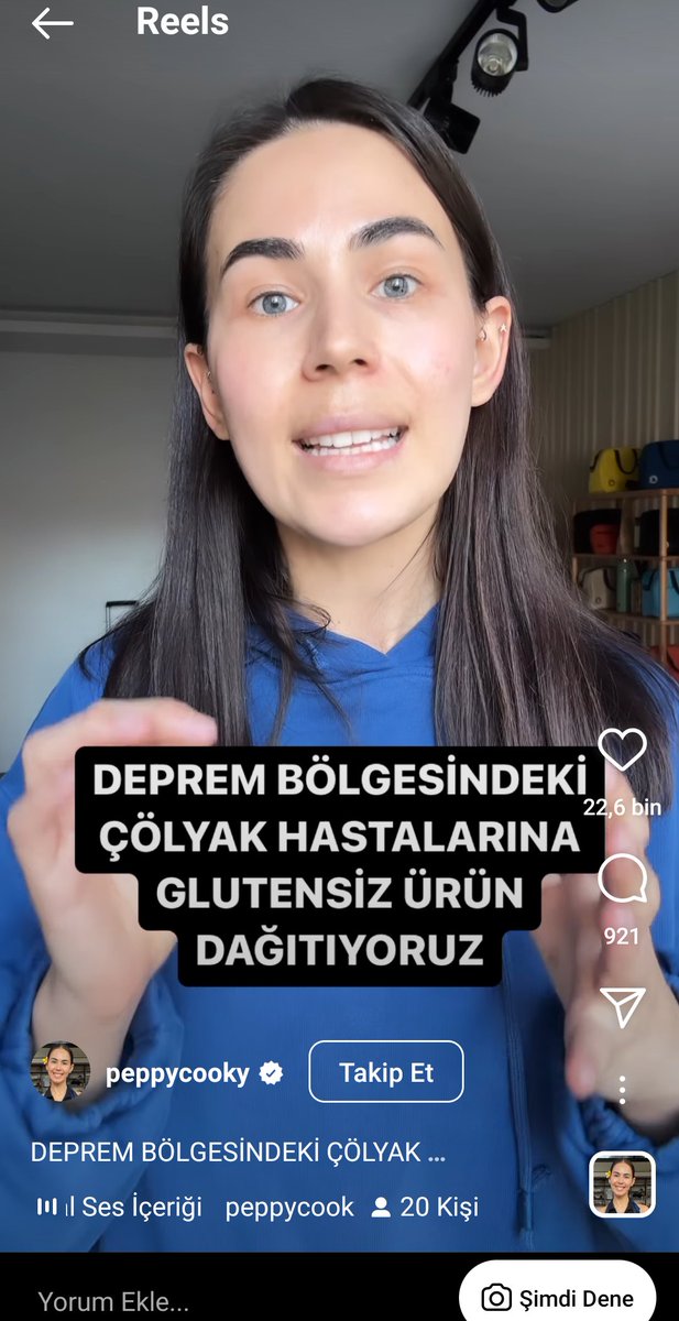 Çölyak hastaları için instagramda @/peppycooky  'nin bu videosuna isim soyisim gibi bilgiler yazıyorlar.