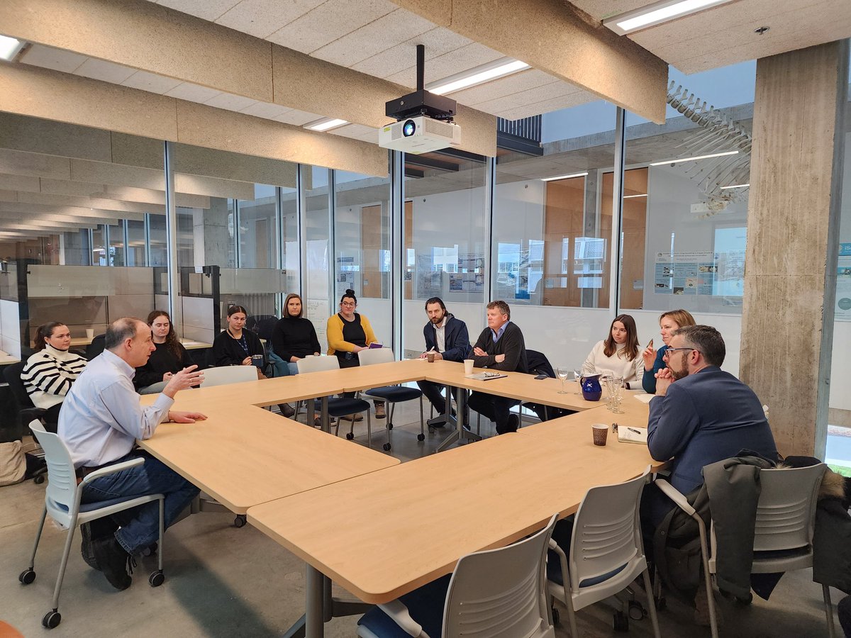 Thanks to <a href="/RichardHRBenyon/">Richard Benyon</a>  who stopped by <a href="/ubcoceans/">UBC Oceans (also found at ubcoceans.bsky.social)</a> yesterday and met with faculty and students from <a href="/MMeanLab/">David Rosen</a>, <a href="/ubcmarinemammal/">UBC Marine Mammal Research Unit</a>, #SEARUN, <a href="/UBCpelagic/">Pelagic Ecosystems Lab</a> &amp; <a href="/projectseahorse/">Project Seahorse</a>. Wonderful to make connections between #UBC and #UK.