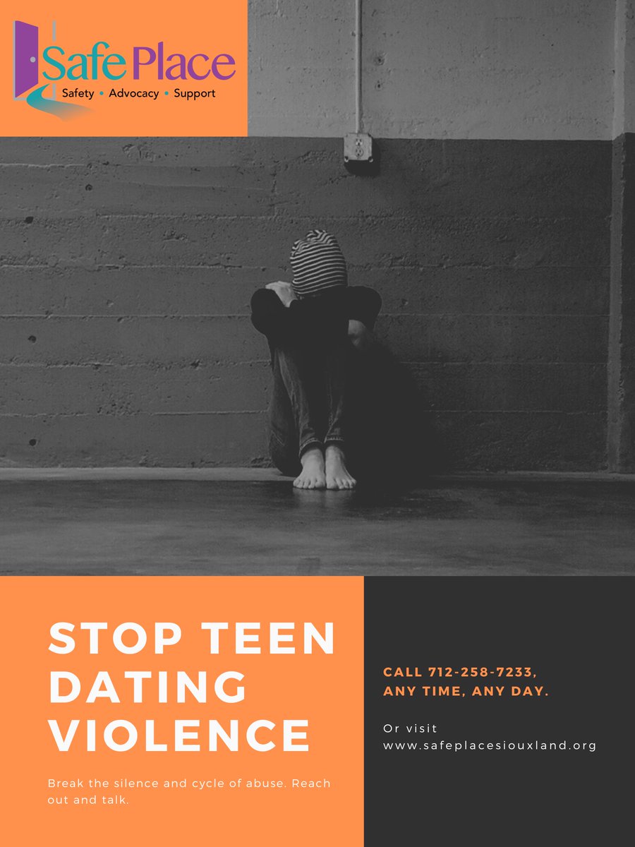 safeplacesioux's tweet photo. 1 in 3 U.S. teens will experience physical, sexual, or emotional abuse from someone they’re in a relationship with before they become adults. If you or someone you know is experiencing this, reach out to us for free, confidential help available 24-7!
#tdvam #safeplace #siouxland https://t.co/Vy9zp4TUXz