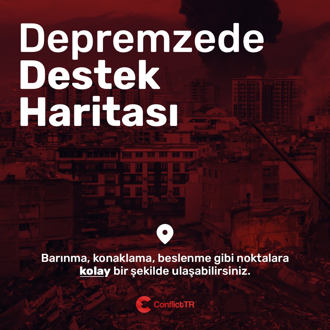 ‼️Depremzedelirimizin beslenme ve barınma gibi temel ihtiyaçlarına daha hızlı ulaşabilmesi için Depremzede Destek Haritası oluşturduk. 

İçeriğin depremzedelere daha hızlı ulaşması için gönderiyi RT edebilirsiniz.

⛓️ 
google.com/maps/d/u/0/edi…