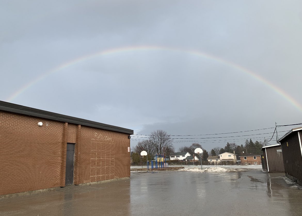 A beautiful rainbow over Brock was a lovey sight to see at the end of a gloomy day.