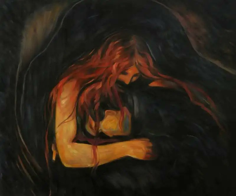 Vampire (1894) by Edvard Munch (Norwegian artist, lived 1863–1944). #gothic #dracula