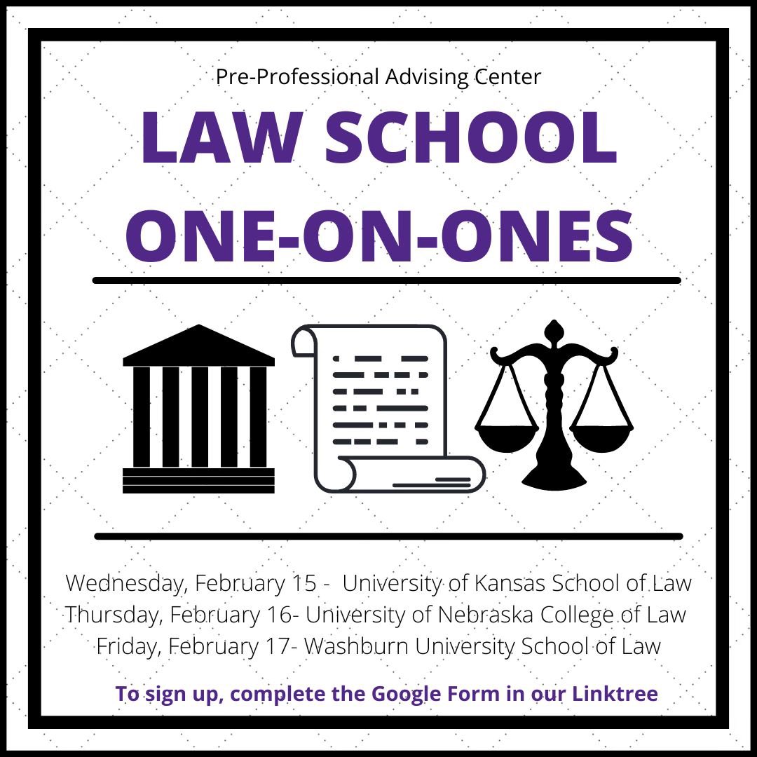 One-on-Ones are coming up! These are informal meetings for any pre-law student who wants to learn more about some of our regional law schools. Fill out the google form in our Linktree to participate in this opportunity. Reach out with any questions!