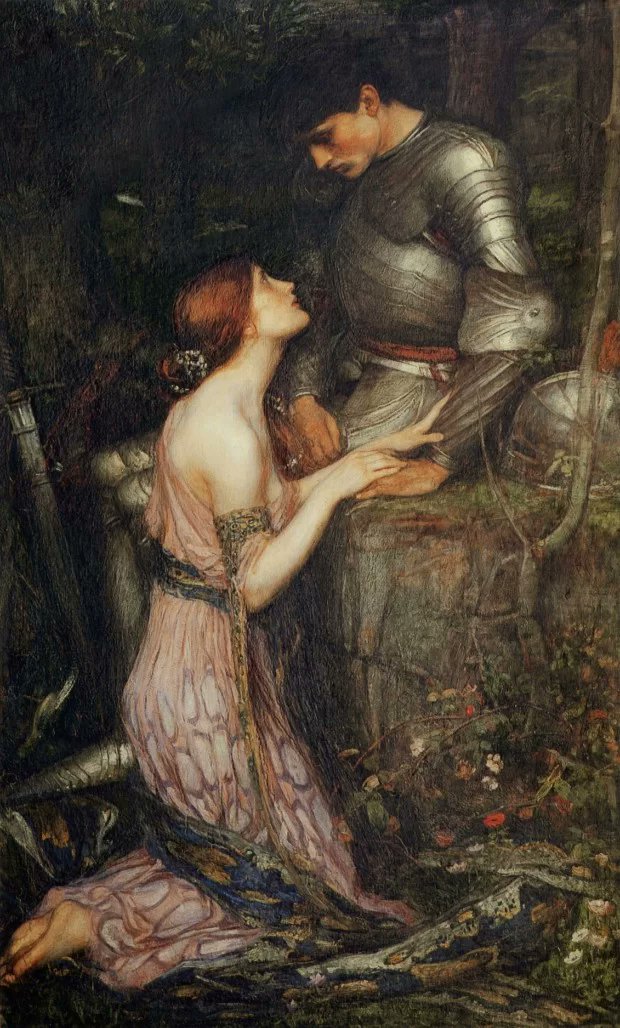 Lamia and the Soldier (1905) by John William Waterhouse (English artist, lived 1849–1917). Private collection. Pre-Raphaelite style.