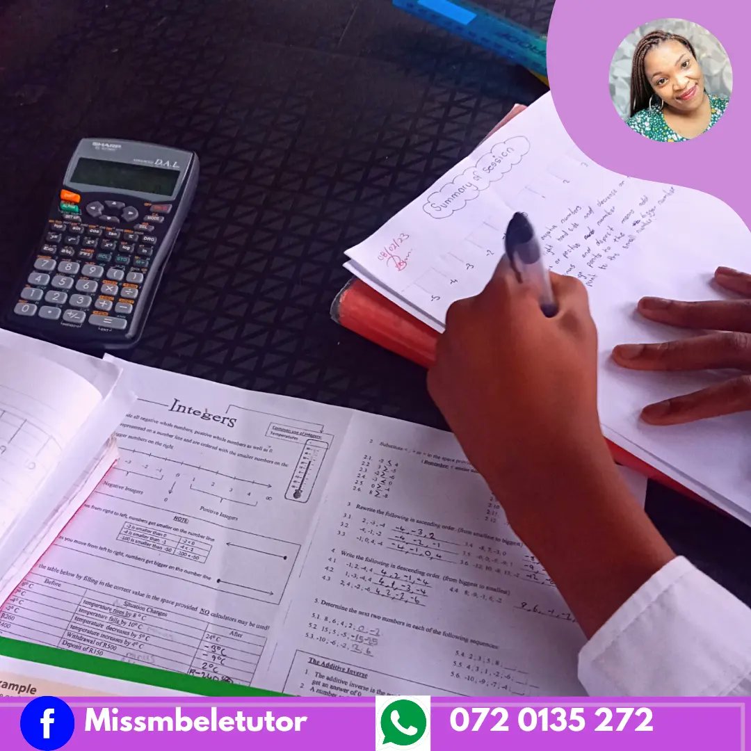 MissMbeleTutor's tweet photo. Class is in Session 🧮

With our Grade 8 Math's client, we were covering the interesting  topic of Intergers.

My highlight of the session was when he applauded a quick hack of  mastering smaller than "<" and greater than ">" that I taught him 😄🙌. https://t.co/wPJeNhN2Y7