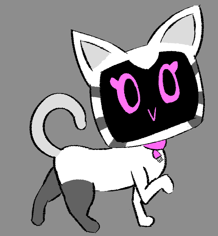 ToliToons's tweet photo. It's MIAU! My favorite little robot kitty. I really wanted to draw a proper pose of her walking, so I gave it my all~! 

"Oooh, MIAU looks so pretty! Be sure to give her lots of scritches, and play with her often, alright? I'll help too, so long as you give me the same stuff~" https://t.co/V4PK9xW2Dj