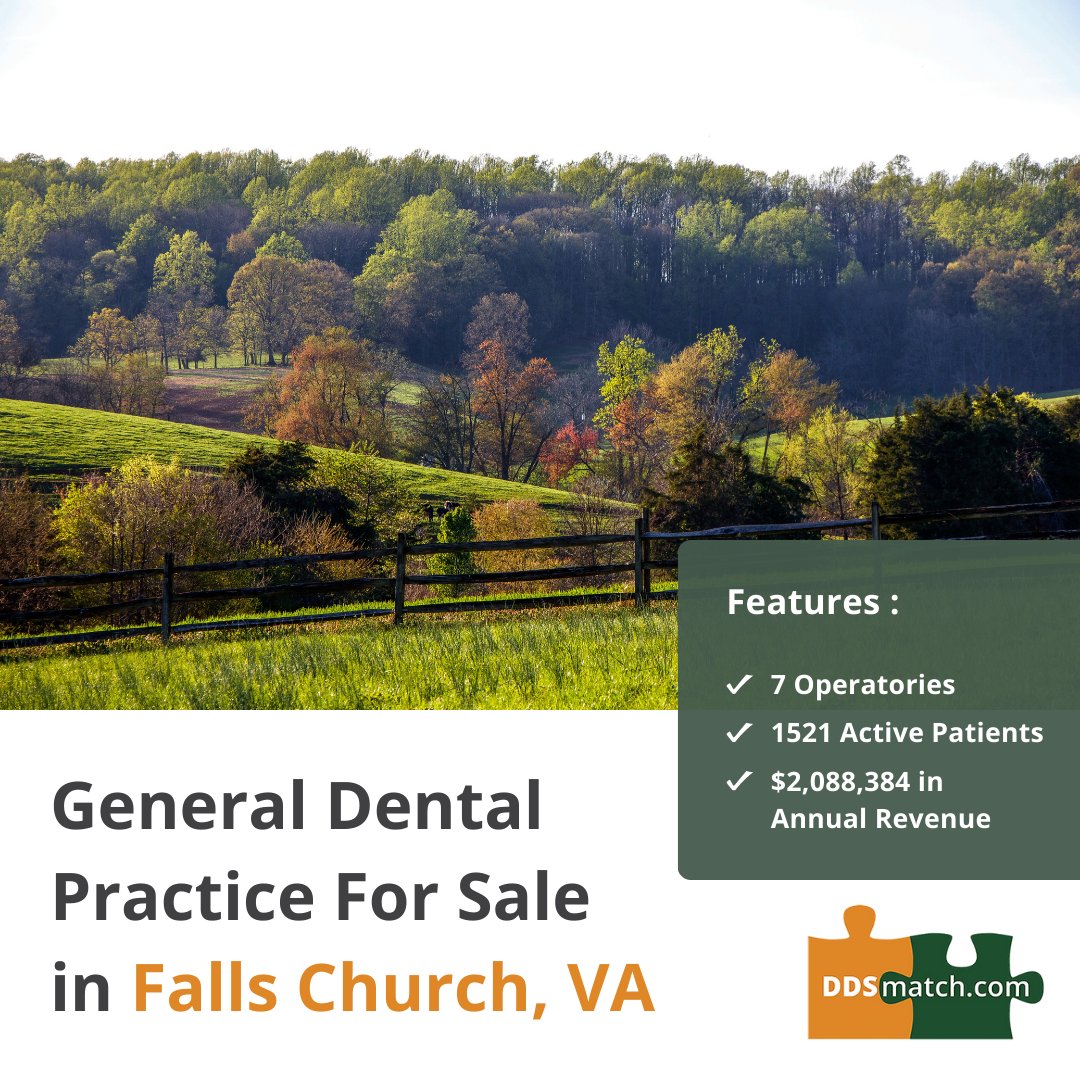 ddsmatchmid's tweet image. Are you ready to take your dental career to the next level? We have a very successful general practice for sale in Falls Church, VA. This is an exceptionally well-run practice with excellent, dedicated staff.

#dentalpracticeforsale #ddsmatchmidatlantic #ddsmatch