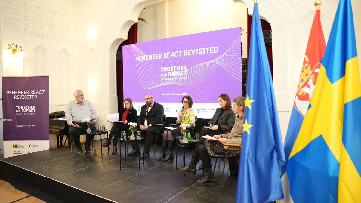 sweambHR's tweet photo. How can we address contemporary antisemitism? What can we learn from youth activism projects? Great interaction at conference in Belgrade on Holocaust remembrance and education with civil society, government, experts and strong media interest.#RememberReAct
@SweAmbBelgrade https://t.co/WBsna6B6OD