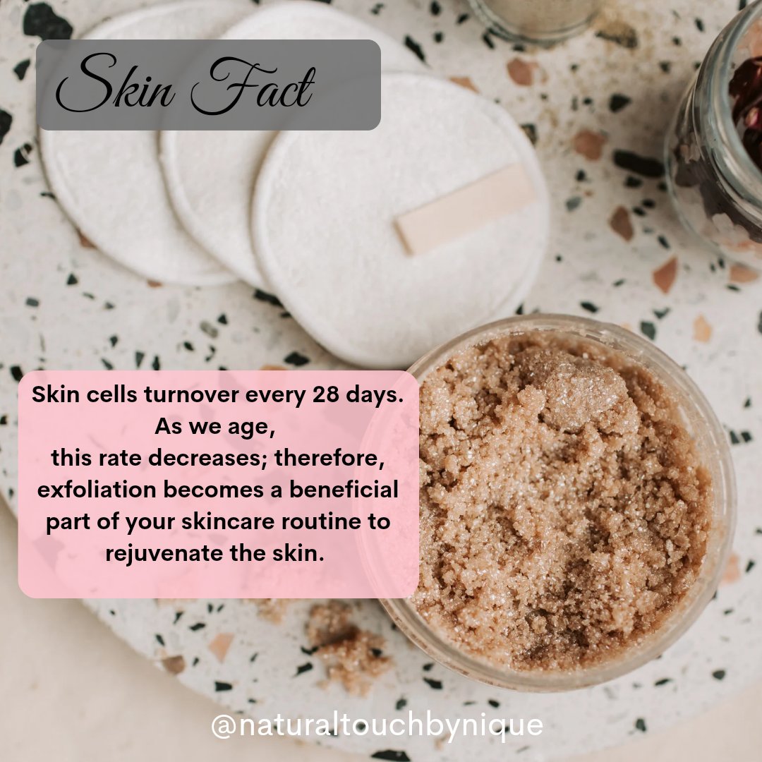 touch_nique's tweet photo. Don't forget to exfoliate! Rejuvenate dull skin and get rid of dead skin! #exfoliateyourskin #bodyscrubs #glowingskin #rejuvenateyourskin #scrubawaydeadskin #naturalskincare #naturaltouchbynique #naturalskincarethatworks https://t.co/BY3iTN54sw