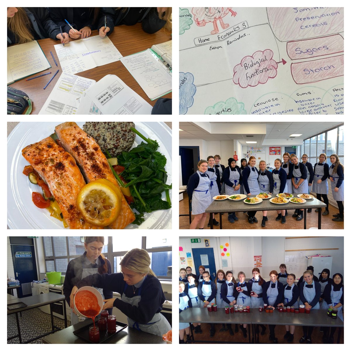 olb_homeec's tweet photo. A snippet of all the hard work going on in 5th Year Home Ec✍️👩‍🍳.  #carbohydrates #cereals #jammaking #journalassignment2✔️#mindmaps #activelearning @olb_homeec @OLBAthlone @ATHE_HomeEc https://t.co/EdJpAV4GuI
