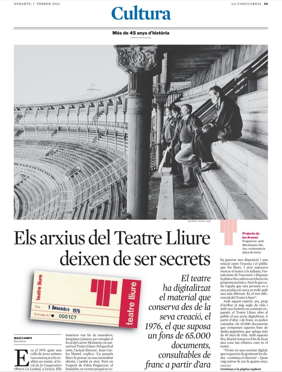 GTDocGrafics's tweet photo. Ja coneixeu l'Arxiu digital del @teatrelliure ?

Entreu-hi! https://t.co/cyviVMLKRZ 

L'enhorabona a l'arxivera Anabel de la Paz per la seva bona tasca a càrrec de l'arxiu. Llarga vida!

#DocsGrafics #Arxius #Memoria https://t.co/SIB1dbKcoB