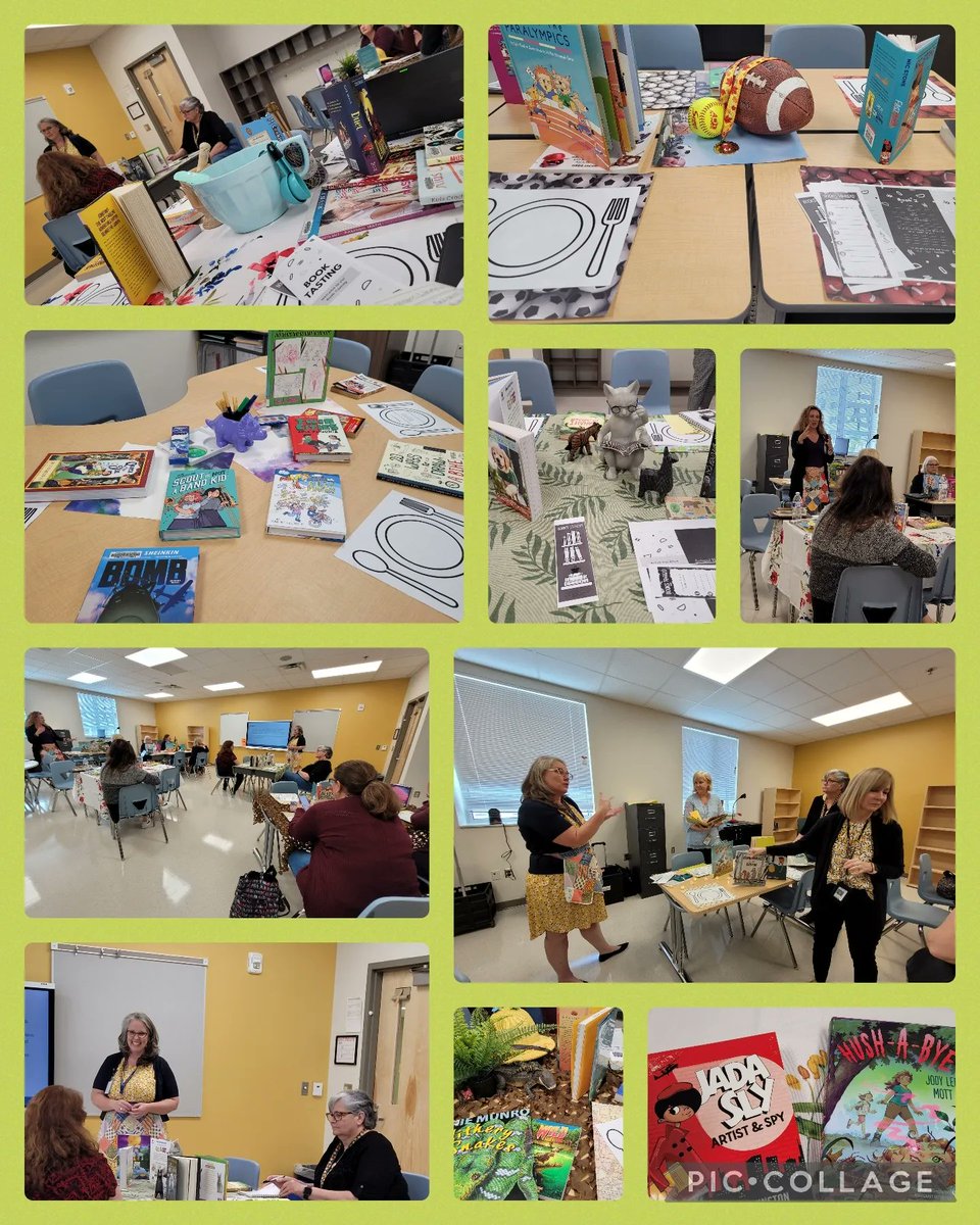 Dray1959's tweet photo. An awesome day at #OCPSreads #ITLM training with my library peeps! Love learning new ways to support our students, staff, and @HCES_OCPS families 📚❤️🤗! #kellyparkschool #iloveschoollibraries @allikibs @LibraryGoddessM @eskayveet @MrsJScheff @KellyKnits74 @KellyLibrary @CDLocps https://t.co/44LLiSvq84