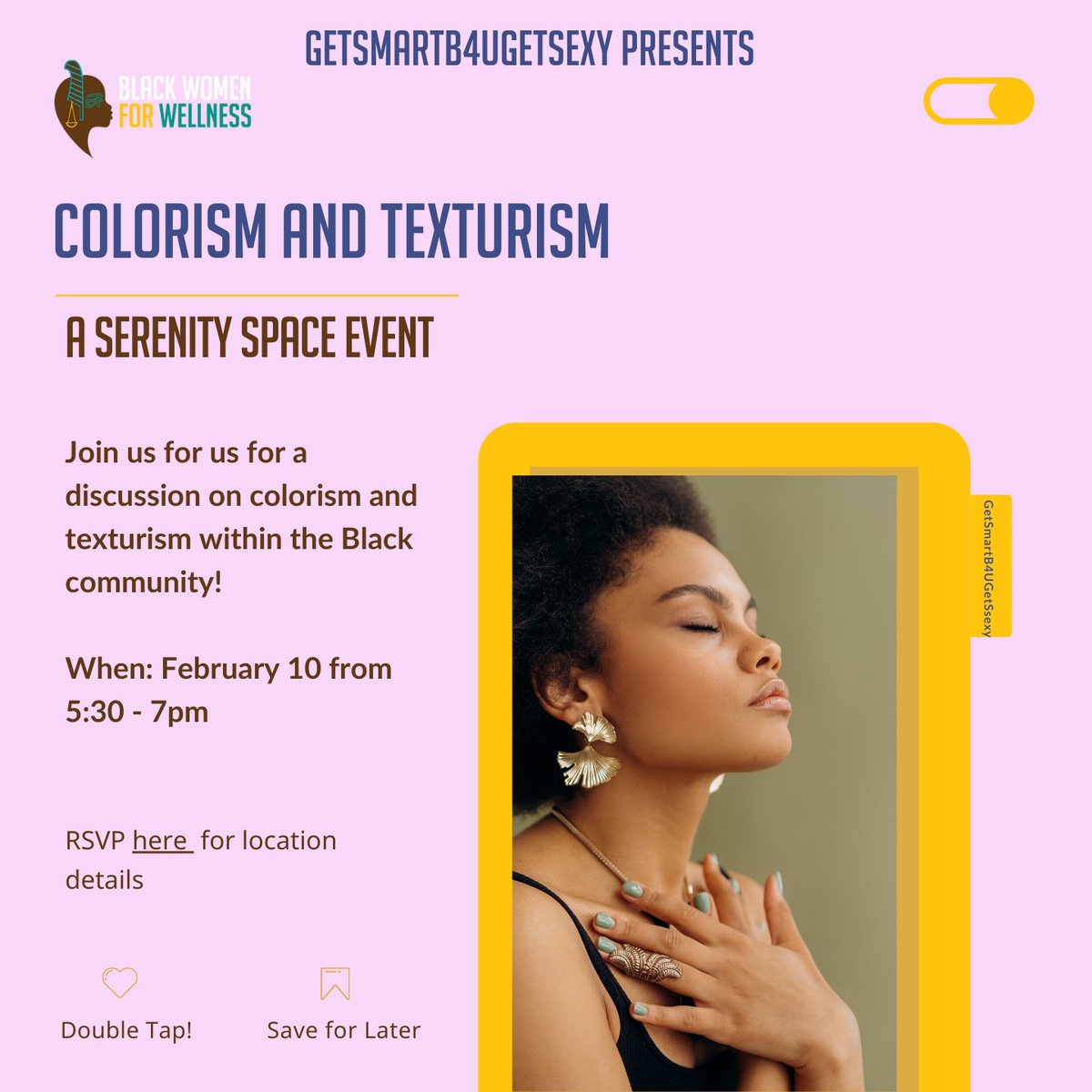 WeCanStopSTDsLA's tweet photo. Please Join @BW4WLA  this Friday, February 10th for a discussion on colorism and texturism within the Black community! The event will be from 5: 30-7pm. 

Register here: https://t.co/G29aqb7Irt
Zoom link:  https://t.co/wHNcrC5T1u
Location: 4340 11th Avenue 
Los Angeles, CA, 90008 https://t.co/IXmlcI4rCA