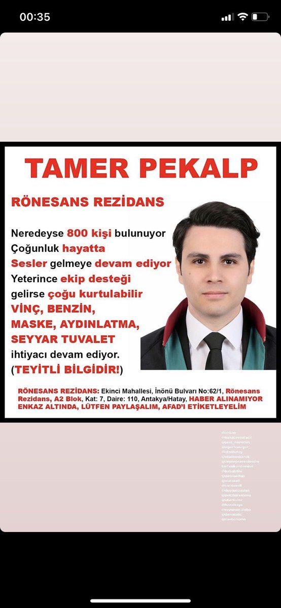 <a href="/AFADTurkiye/">AFAD</a> <a href="/mansuryavas06/">Mansur Yavaş</a> <a href="/ekrem_imamoglu/">Ekrem İmamoğlu</a> <a href="/haluklevent/">Haluk Levent ( Ahbap Ekibi )</a> <a href="/vedatmilor/">Vedat Milor</a>