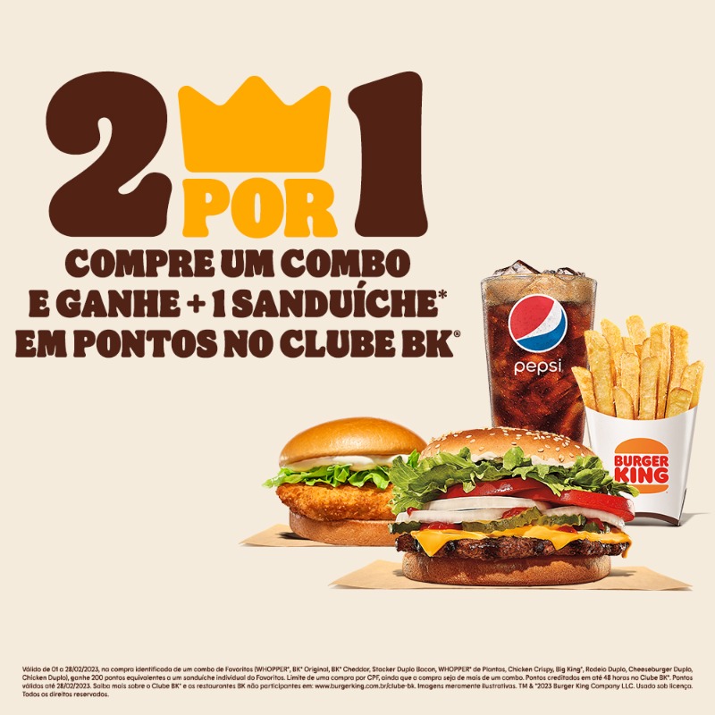 Burger King BR on X: já viu a nova oferta do BK? compre um combo