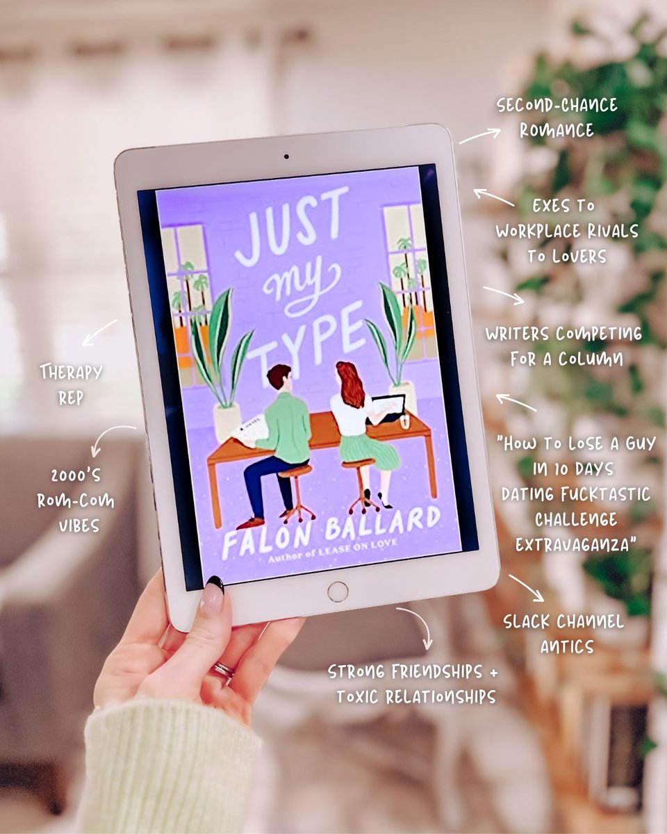 Pub Week #BookReview: Just My Type by @FalonBallard 

This was such a beautiful, messy story with SO MUCH going on 😅 there was never a dull moment—and I enjoyed every second of it!

Full Review: instagram.com/p/CoYquLMLenc/

#romancebooks #newbooks #RomanceReaders