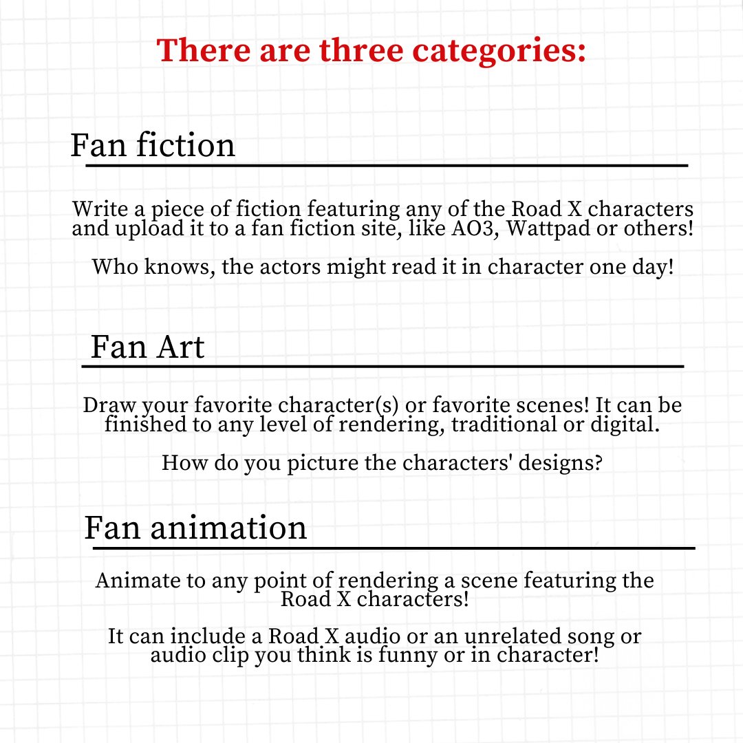 "Road ❌" Podcast (@roadxpodcast) on Twitter photo ROAD X contest!!! Calling out artists, writers and animators for the chance to win a tarot deck and stickers from the show <3
#roadxbigbang <a href="/Roadxpodcast/">"Road ❌" Podcast</a>
#horrorpodcast #crimepodcast #roadx #lgbtpodcast
#ifyoulike #themagnusarchives #welcometonightvale #contest #giveaway ROAD X contest!!! Calling out artists, writers and animators for the chance to win a tarot deck and stickers from the show <3
#roadxbigbang <a href="/Roadxpodcast/">"Road ❌" Podcast</a>
#horrorpodcast #crimepodcast #roadx #lgbtpodcast
#ifyoulike #themagnusarchives #welcometonightvale #contest #giveaway