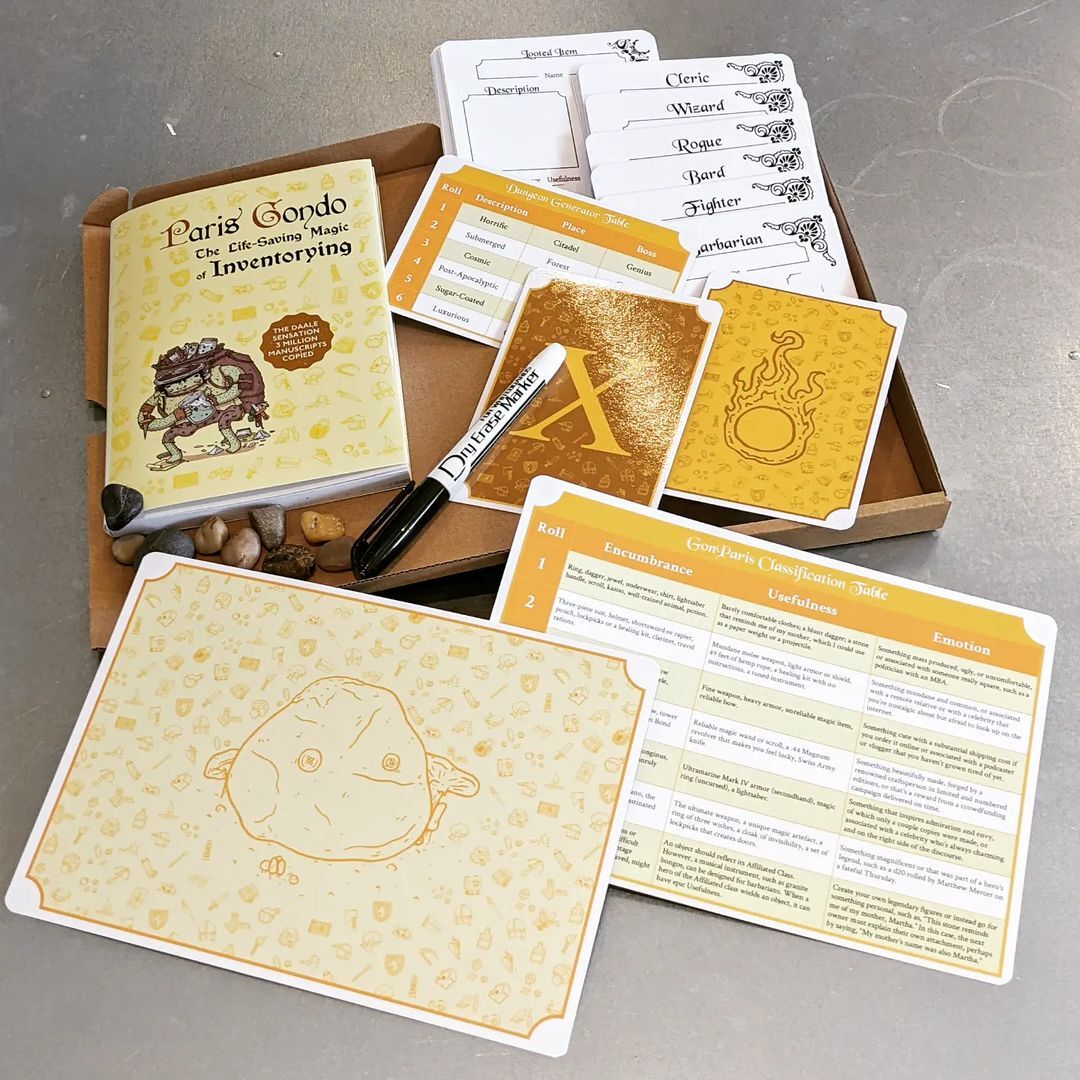 BeeZelda_'s tweet image. 📖  #TTRPG #GIVEAWAY: Paris Gondo - The Life-Saving Magic of Inventorying  🗡️ 

Share the tales of your adventures &amp;amp; let go of the items that don't spark joy while you hold onto the items that do.

TO ENTER:
1️⃣ Like &amp;amp; RT this post
2️⃣ Follow @ParisGondo 
3️⃣ Comment top 3 emojis