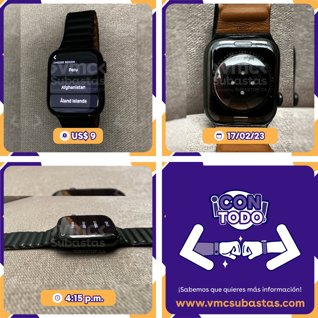 vmcsubastas's tweet image. ⌚¡Participa y gana LA OPORTUNIDAD DE COMPRAR EL APPLE WATCH SERIES 7 de tus sueños!🤯

 💸Precio Base: US$ 9

 🗓VIERNES 17 de febrero a las 4:15 pm

Encuentra todos los dispositivos disponibles para ti 👇🏼
vmcsubastas.com/oferta/40843

#semanatech #apple #applewatch