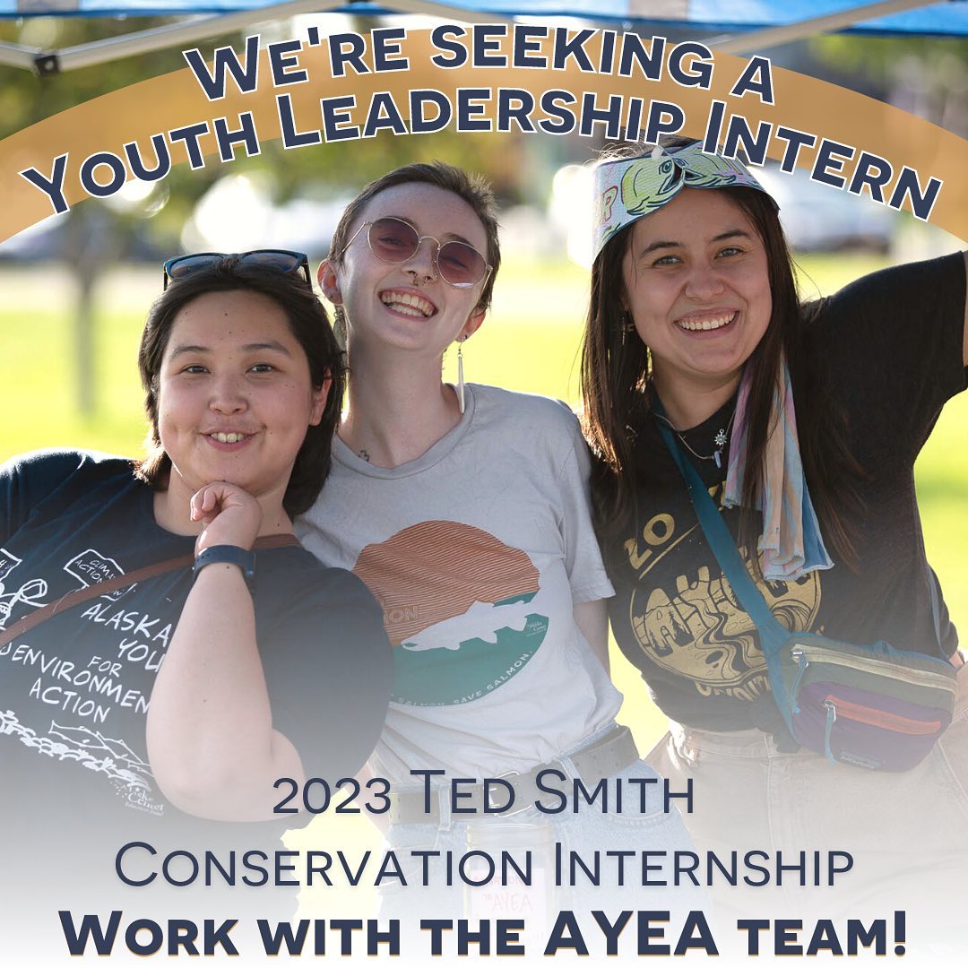 We're hosting a 2023 Ted Smith Conservation Internship! We're seeking a candidate to join our AYEA team as the Youth Leadership Intern.

View all the opportunities and learn more about the program at alaskaconservation.org/internships

Deadline to apply is February 13! #ANC #anchorage