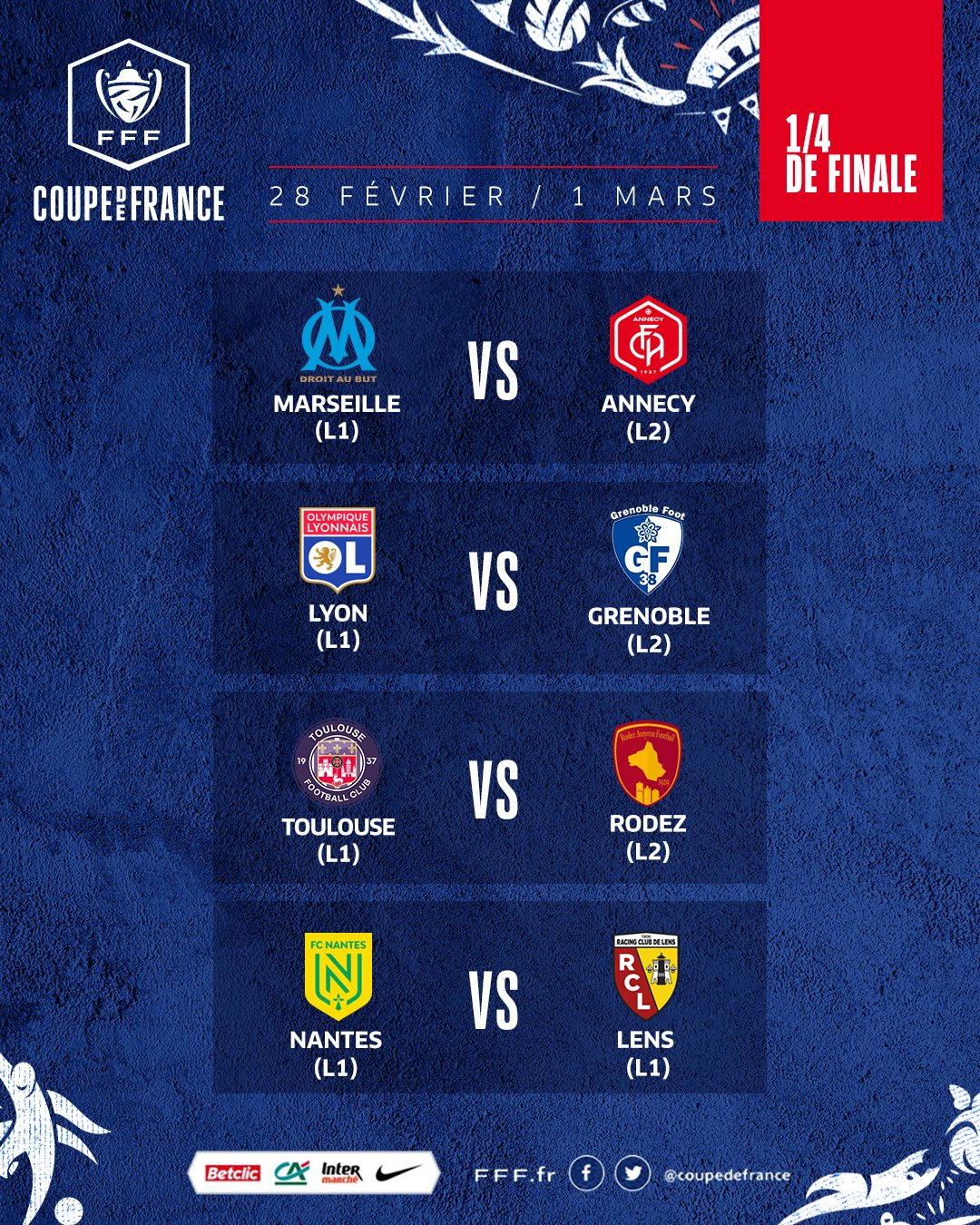 Dates Quart De Finale Coupe De France 2023