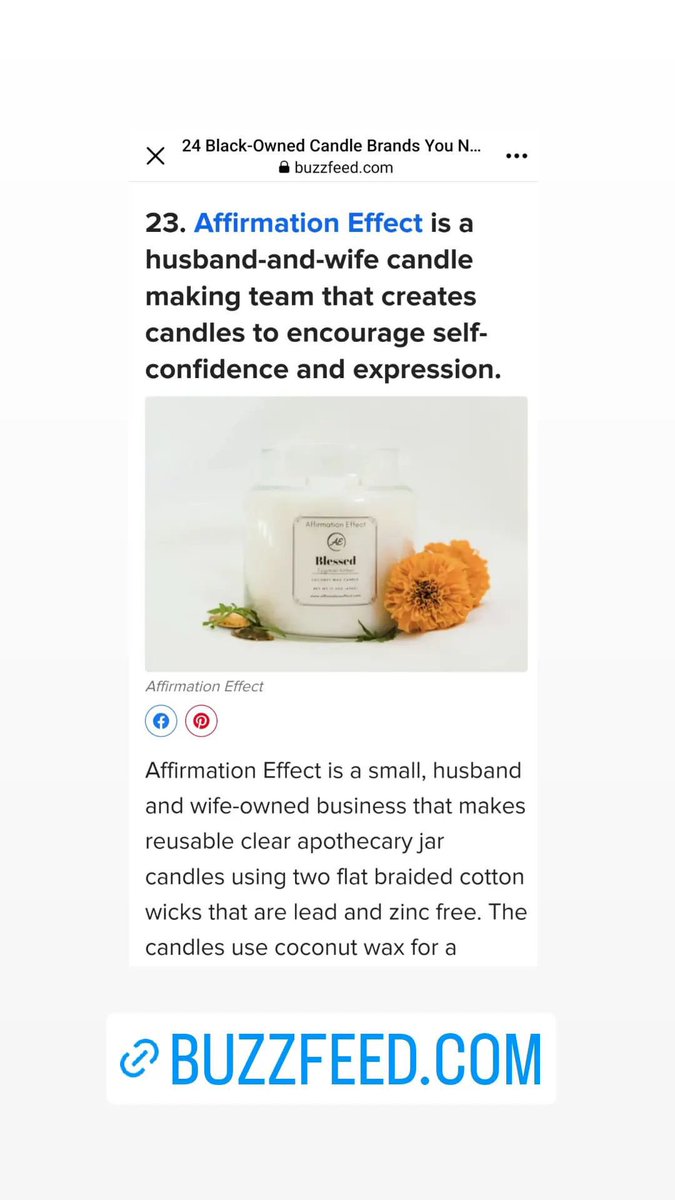 Affirm_Effect's tweet photo. Thank you @sallykuchar ,we appreciate your support and hopefully everyone has a chance to read the article!

https://t.co/hKELqQecwu

#buzzfeed #affirmationeffect #candlecompany #BlackHistoryMonth #bhm https://t.co/9n4jnZCS0K