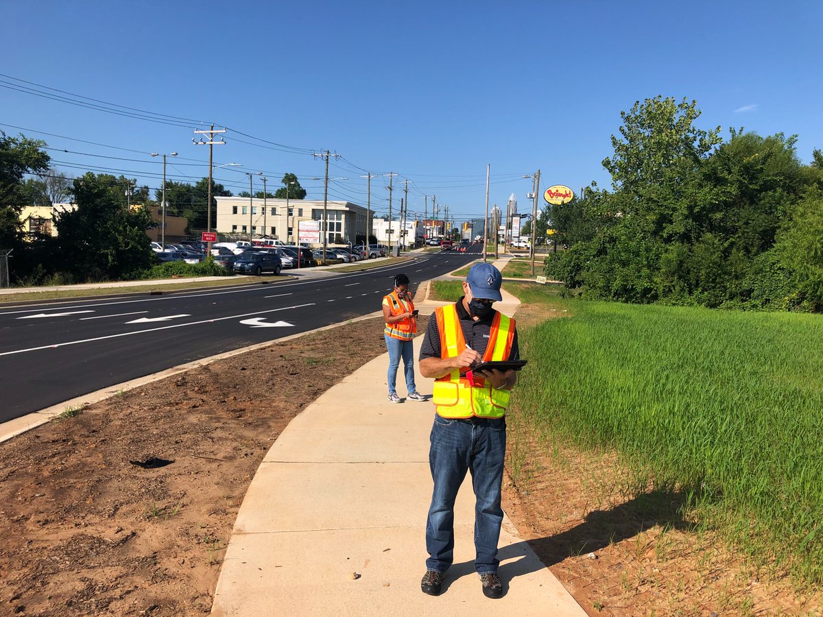 Using #Greenroads criteria, @cltgov, <a href="/NCDOT/">NCDOT</a> &amp; <a href="/KimleyHorn/">Kimley-Horn</a> applied #CompleteStreets to prioritize #walking, #biking, &amp; #transit for N Tryon Business Corridor. In the 79% Black North End plan area, transit use is 8x city avg. New bike lanes + wider sidewalks make it #saferbydesign
