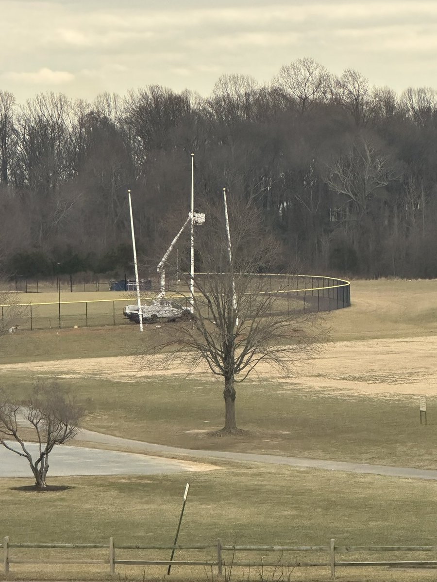 New flagpoles being installed at Servpro Stadium at OBGC! Bring on the spring ! Look for the middle flag to be lit up shortly as you drive down 108! <a href="/OBGCSPORTS/">OBGC</a>