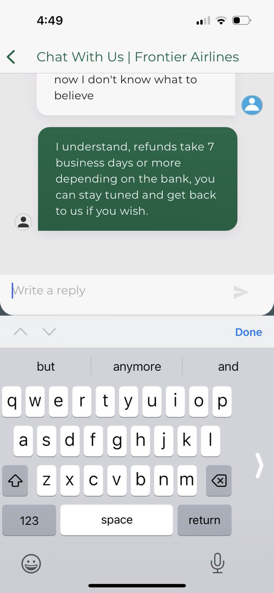 DaRealWorkTime's tweet photo. @FlyFrontier has given some the worst service imaginable I canceled my flight due to delays it was over 4hrs late I issued for a refund and it was approved 2 weeks later still no refund I contact them this is there response 1st saying I was a no show then telling me stay tuned https://t.co/5OnW6WvPsQ