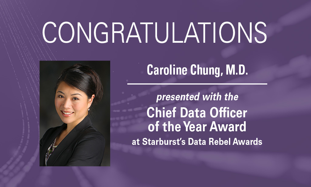 ACKoongMDPhD's tweet image. Congrats @ca_chung on being recognized with this #DataRebel award! You are doing transformative work @MDAndersonNews to advance our data science initiatives. #endcancer #DataDisruptor @ppisters