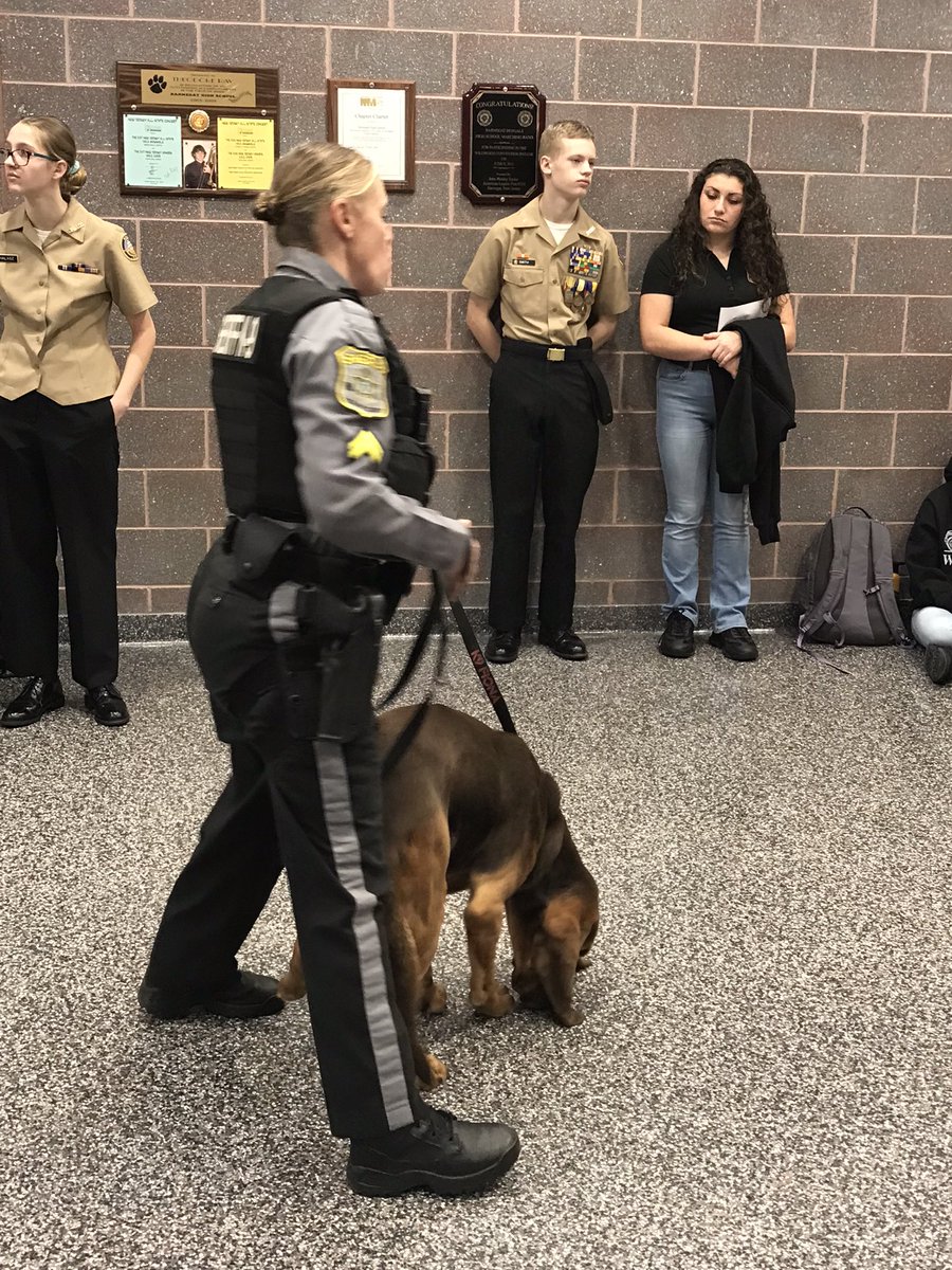 Big thank you to <a href="/OceanCounty911/">Ocean County Sheriff</a> for visiting with their K-9 unit today. It was an enjoyable and informative experience the SHIELD students will not forget!!! <a href="/BarnegatSchools/">Dr. Brian Latwis</a> <a href="/Barnegat_HS/">Barnegat High School</a> <a href="/Barnegat_PD/">Barnegat Police</a> #bengals #bengalstrong #K9