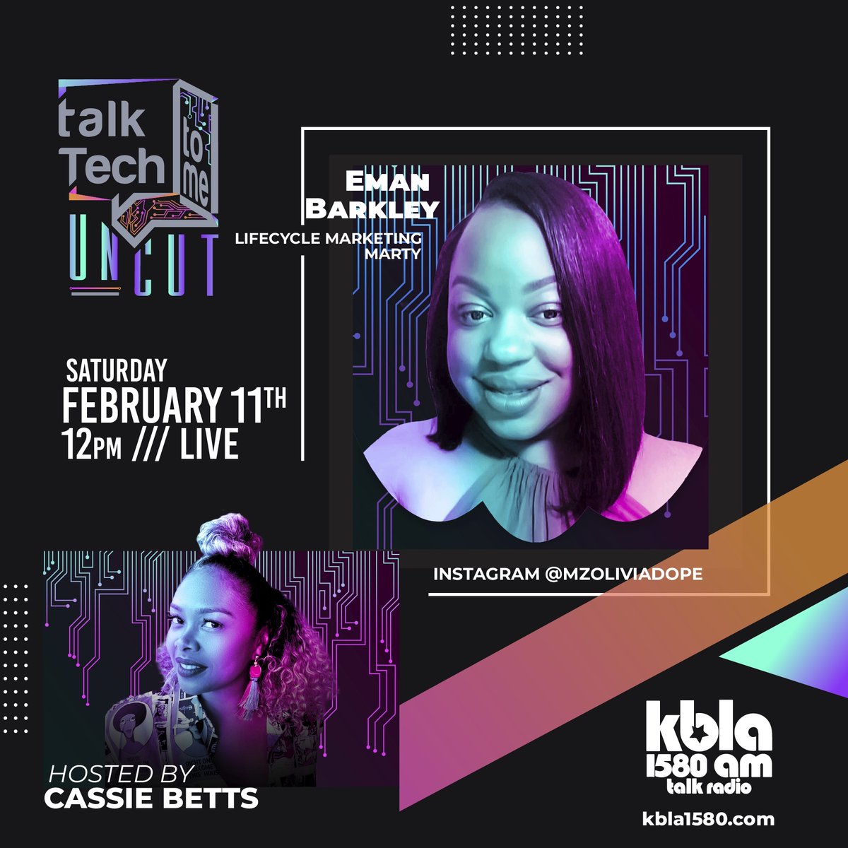 talktechtomepod's tweet photo. Yo Techies, we're stepping into our marketing bag. We'll give you the play for elevating your email &amp; SMS marketing with special guest Eman Barkley, Head of Lifecycle Marketing at @martyw0rld 

Download the @kbla1580 app to listen live!
#BlackTechTwitter #EmailMarketing https://t.co/DknZ1hd3Ae