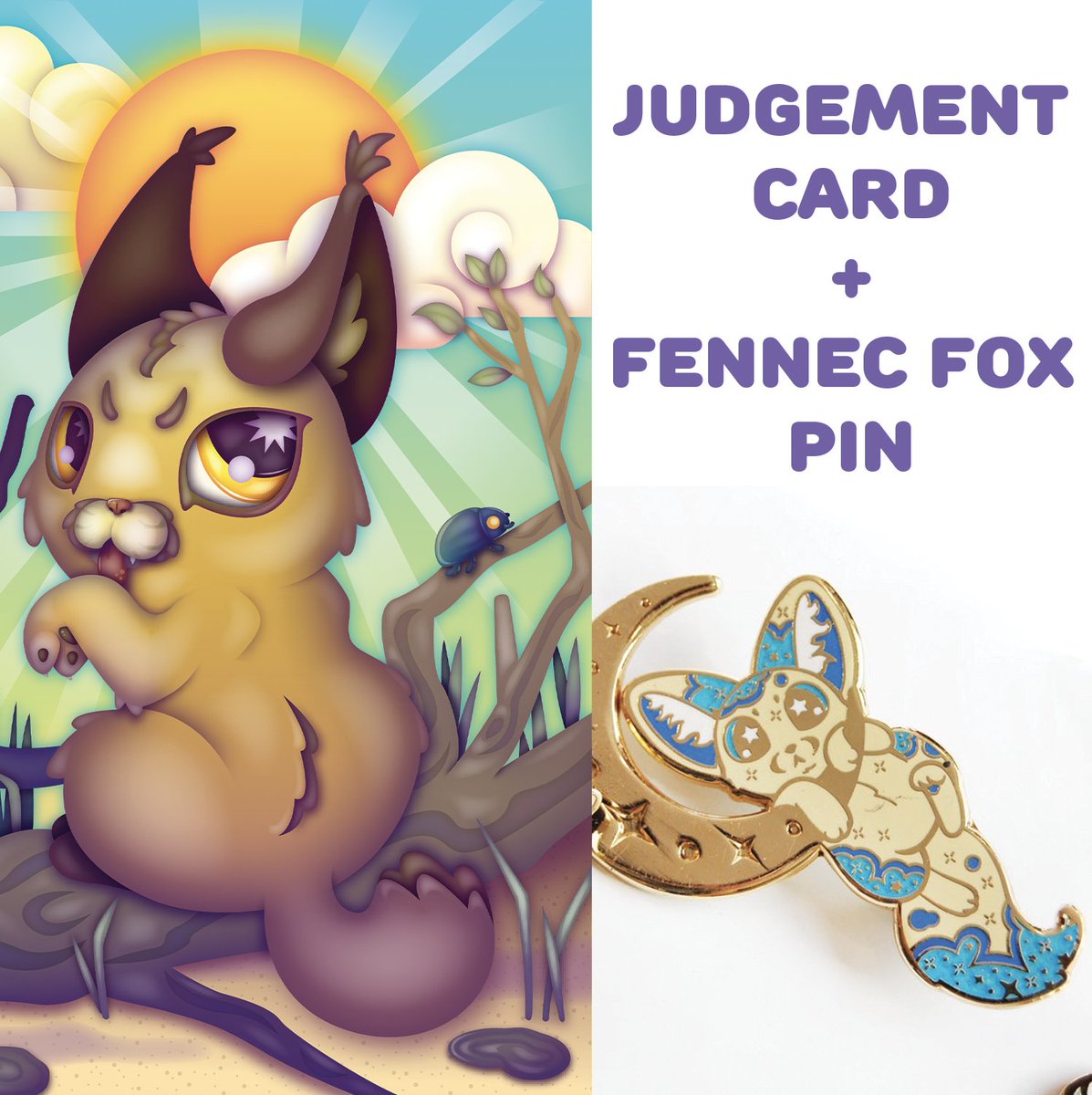 So honored to have been a part of <a href="/LoafTarot/">Loaf Tarot Zine (Complete, until next time!)</a> , where I got to design the Judgement card and a lunar fennec fox pin!  They are having their last call for orders, so if you missed out on the K!ckstarter, now is your chance to grab some B grade pins and last minute items!
