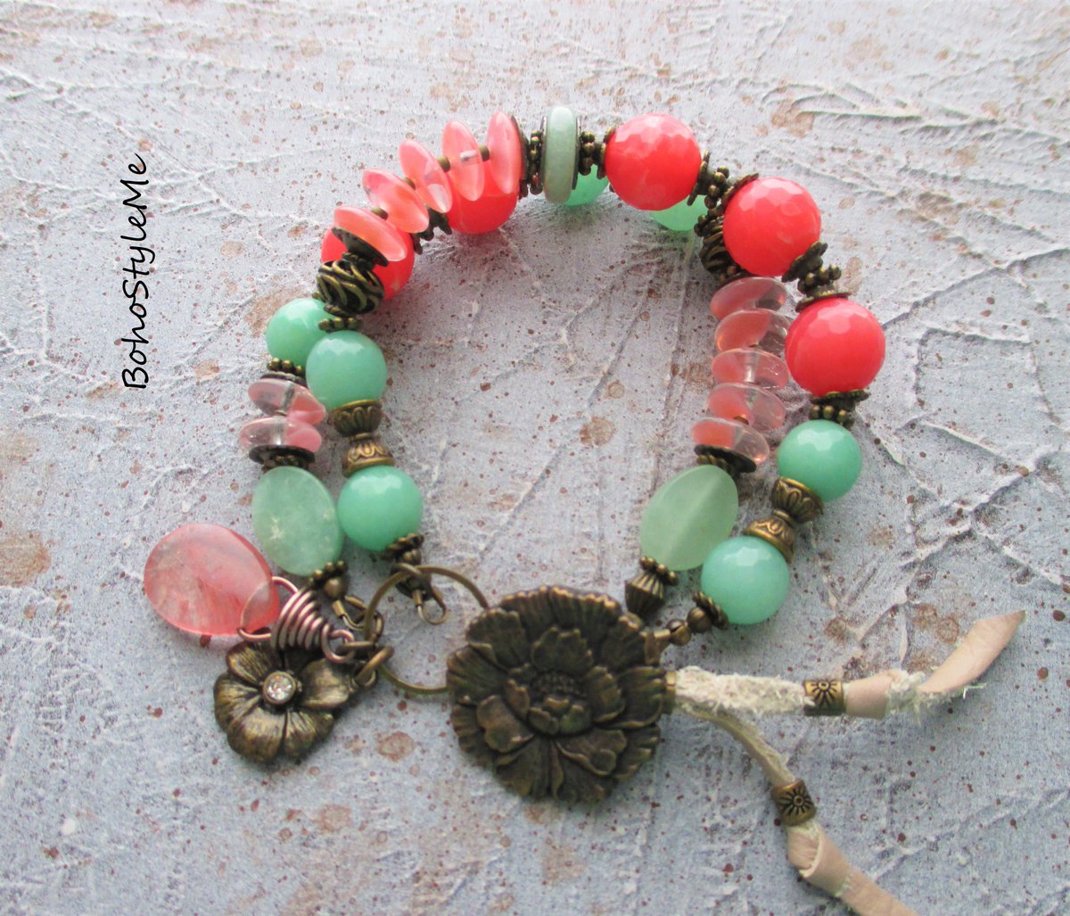 Boho Style Me Colorful Chunky Gemstone Beaded Button Bracelet, BohoStyleMe, Handmade Modern Hippie Chic Flower Bracelet
#bohostyleme #bohobracelet #eclecticstyle #bohobracelets #silverartisan #turquoisejewelry #turquoisebracelet #bohostyle #boho #bohovibes #artisanjewelry