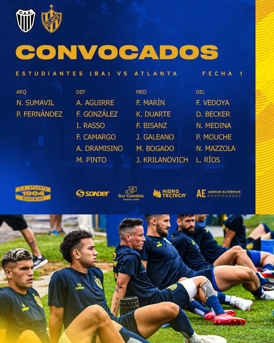 atlantaoficial's tweet photo. 💪 La primera lista del año

¡Vamos por el objetivo que todos deseamos! ¡Vamos, Bohemio! ✊

#ParaAdelanteAtlanta #PrimeraNacional https://t.co/6X2UQNtvtf