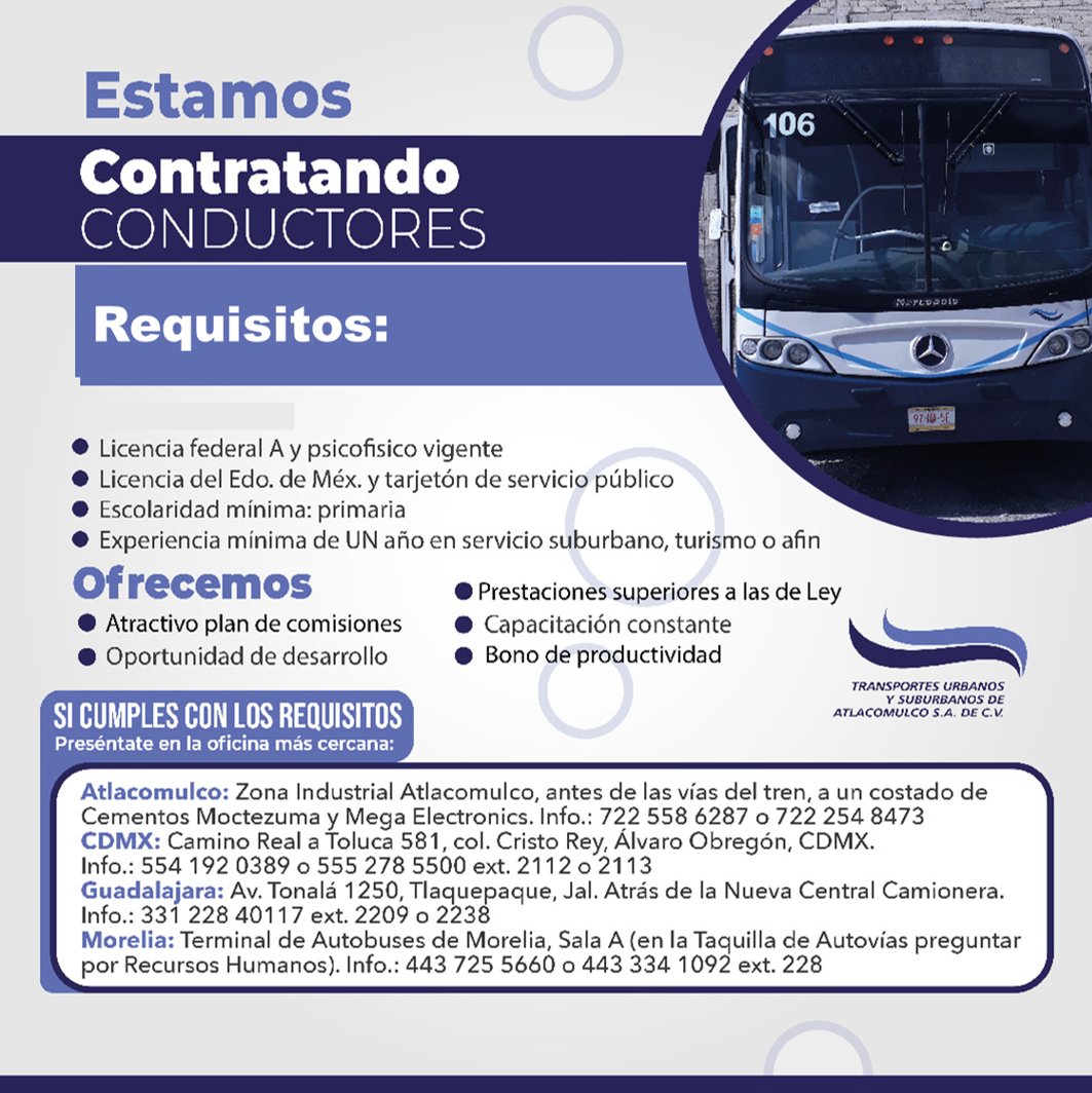 de_gho's tweet photo. Seguimos contratando conductores de autobuses. Si cumples con todos los requisitos que aparecen en la imagen, asiste a nuestras oficinas para realizar tu evaluación. 
#solcituddeempleo #CONDUCTORESPROFESIONALES #conductor #ghosolicita #Vacantes https://t.co/B0MQ7BmxPM