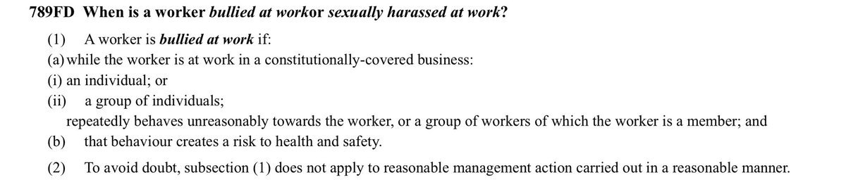 This from <a href="/theage/">The Age</a> is quite misleading. Malicious intent is not a necessary component of workplace #bullying. The issue is whether the behaviour is unreasonable &amp; the risk it poses workers 

theage.com.au/business/workp…