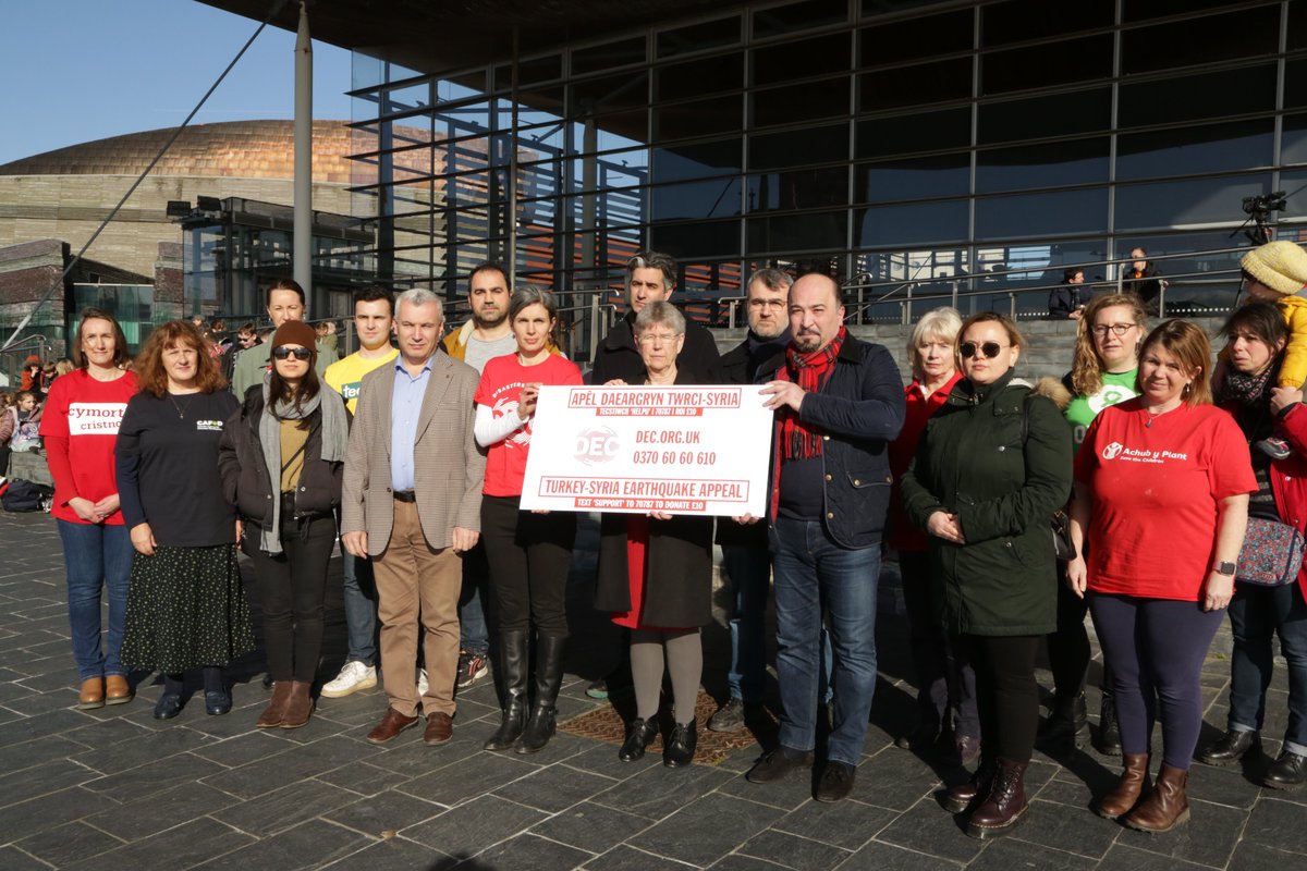 Today DEC Cymru charities launched the Syria-Turkey Earthquake appeal at the #Senedd in #Cardiff. Thank you to all who came to support us. Diolch o galon i bawb a ddaeth i ymuno gyda ni ar gyfer lansiad Apêl Daeargryn Twrci - Syria heddiw. dec.org.uk/appeal/turkey-…