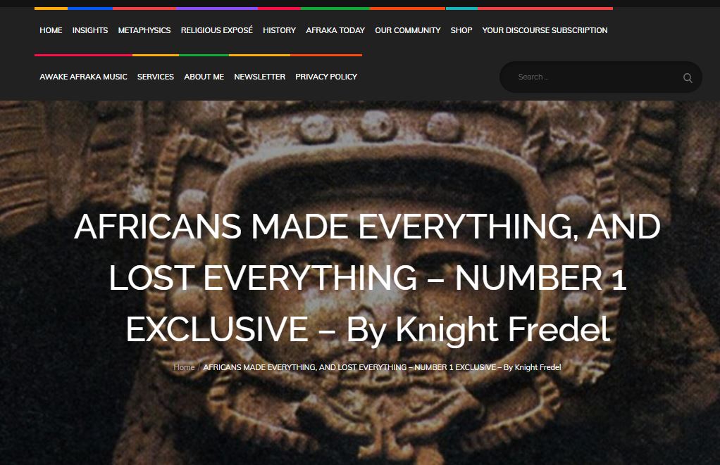 KnightFredel's tweet photo. FINALLY the long awaited Article is out on AWAKE AFRAKA MAGAZINE

AFRICANS MADE EVERYTHING, AND LOST EVERYTHING – NUMBER 1 EXCLUSIVE – By Knight-Fredel Saniye

READ NOW: https://t.co/E50hKPGS5b

. https://t.co/nktuXfwAgX