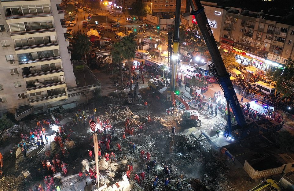 Rescue crews operating in t...