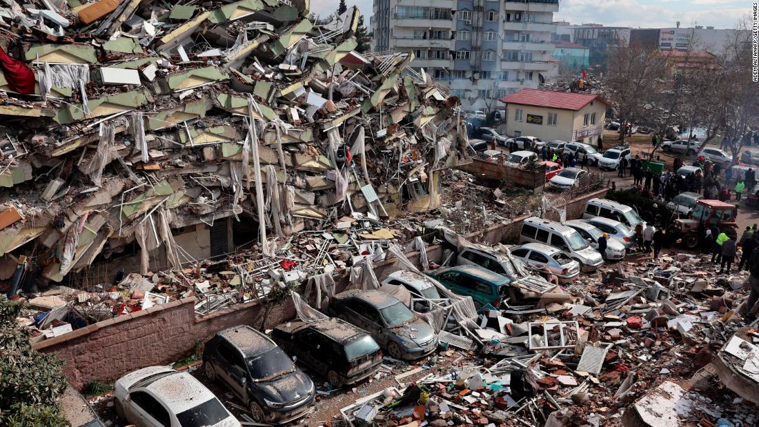 A collapsed commercial cent...