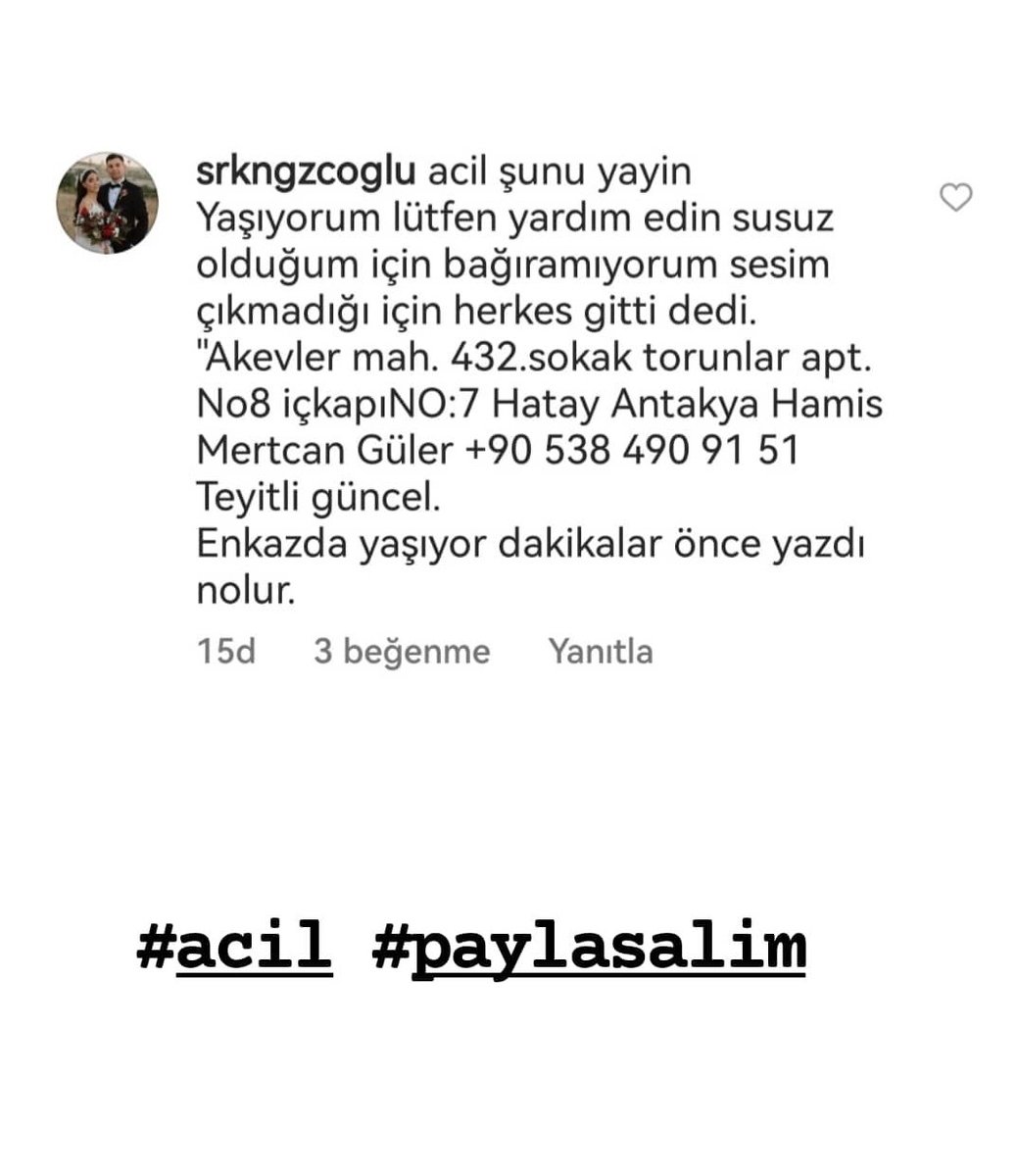 <a href="/EuselMelek/">Melek Eusel</a> <a href="/radyoakdeniz95/">Radyo Akdeniz</a> @MelodiRadyo <a href="/AFADTurkiye/">AFAD</a> <a href="/HatayBSB/">Hatay Büyükşehir Belediyesi</a> <a href="/haluklevent/">Haluk Levent ( Ahbap Ekibi )</a> <a href="/ahbap/">Ahbap</a>