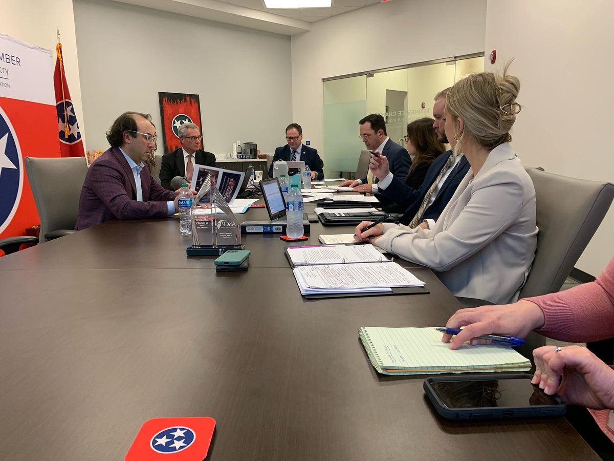 TNDeptofRevenue's tweet photo. Thanks to the @TNChamber for having us at your meeting today. It was a pleasure discussing the new Tennessee Works Tax Act! https://t.co/KmxK5tHLMe