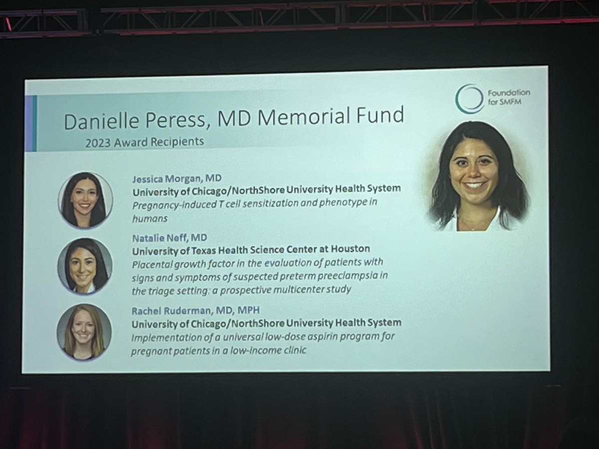 Humbled to be 1 of 3 fellows chosen for this grant honoring #danielleperess. Grateful to <a href="/FNDNforSMFM/">Foundation for SMFM</a>, selection committee &amp; <a href="/MySMFM/">SMFM</a> for the support of my project on immunology in pregnancy. Excited to continue this translational study and share our findings! #SMFM23 <a href="/MfmUchicago/">University of Chicago MFM Fellowship</a>