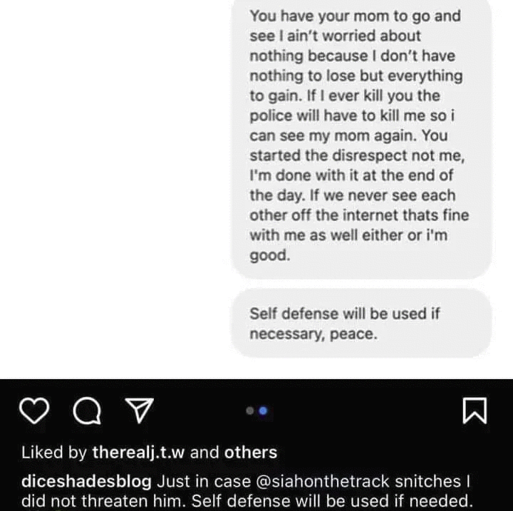 TheRealIndi4One's tweet photo. More evidence: Threats of violence against the ECU athlete I mentioned before.
#NativesSupportingNatives #NativeOutlawz #IntertribalRadio #Indi4One #4ONE #AprilSatchell #DiceShades #DiceShadesEntertainment #DiceShadesEnt #MMIW https://t.co/xwsNqZOeE2