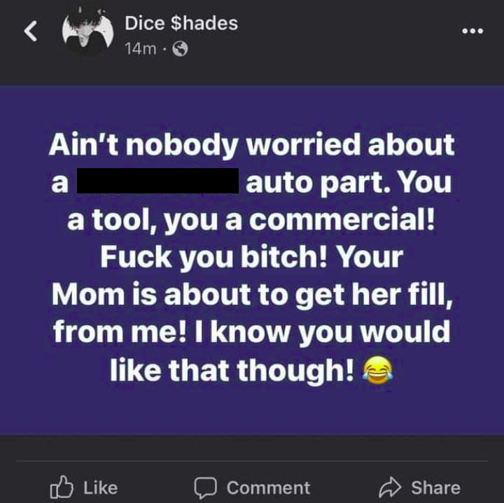 TheRealIndi4One's tweet photo. John Paul Beal threatening to rape a Native American (Potawatomi) mother.
Unacceptable.
#NativesSupportingNatives #NativeOutlawz #IntertribalRadio #Indi4One #4ONE #AprilSatchell #DiceShades #DiceShadesEntertainment #DiceShadesEnt #MMIW https://t.co/0jlab3TsCM