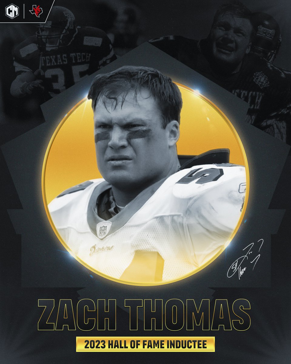 gunsupnation's tweet photo. Red Raider 𝗟𝗘𝗚𝗘𝗡𝗗 Zach Thomas has been inducted into the NFL @ProFootballHOF! He is the first Red Raider to be inducted! 👏 #NFLHonors

🎨: @CobyMoteDesigns https://t.co/OCYa9JD4CO