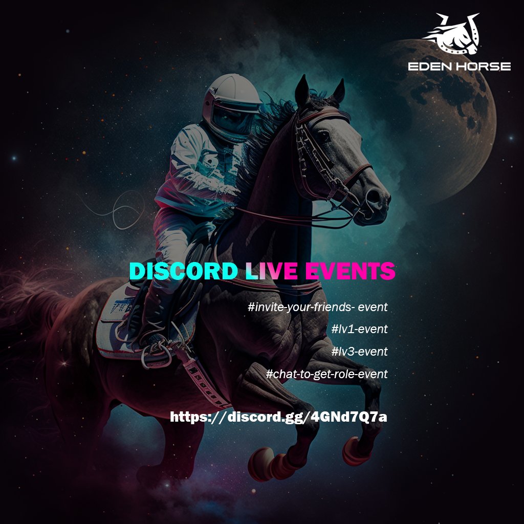 #에덴루프 #에덴홀스 #Edenloop #EdenHorse #디스코드이벤트 #디코이벤트 #화이트리스트

에덴루프/에덴홀스 디스코드 채널 오픈 기념 이벤트 진행중!
챗굴 USDT와 NFT OG, GOG 혜택 받아가세요!

🥤 디스코드 링크
discord.gg/4GNd7Q7a

🥤 이벤트 링크
edenloop.net/event?lang=ko_…